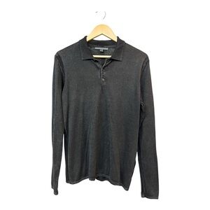 John Varvatos Polo Sweater Lightweight Black Casual Size Medium